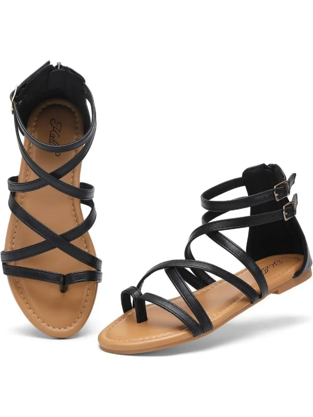 Stylish Women's Strappy Gladiator Flat Sandals | Dressy Thong Summer Footwear